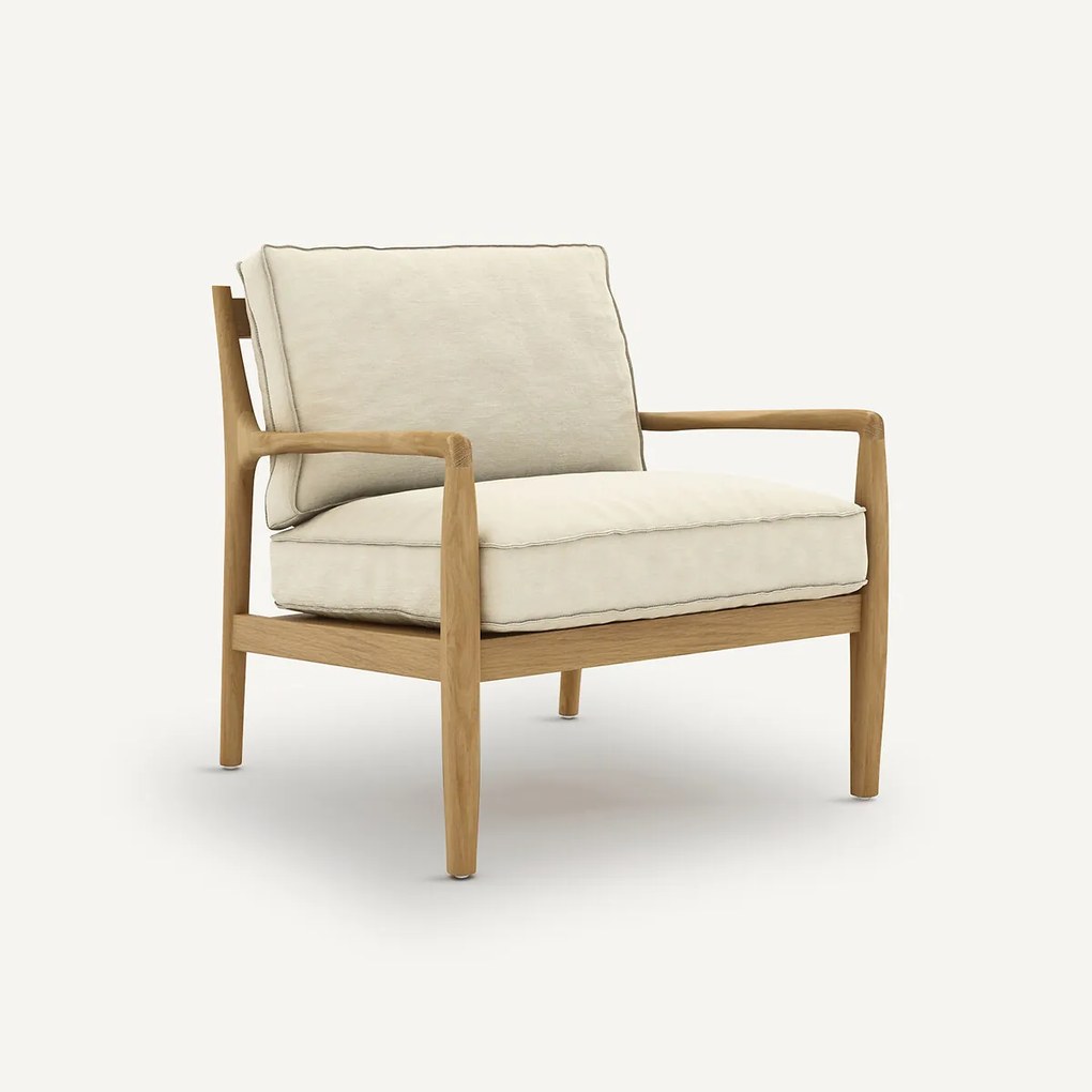 Fauteuil van eiken, fineer en linnen, Dilma