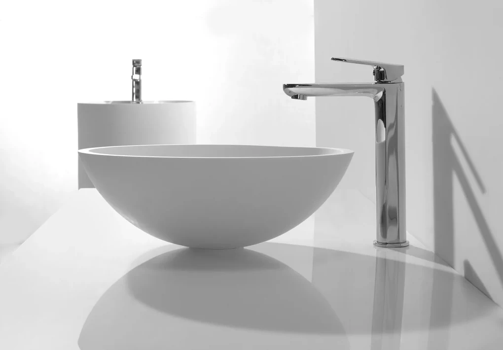 Saniclear New Stone solid surface waskom 41x15cm mat wit
