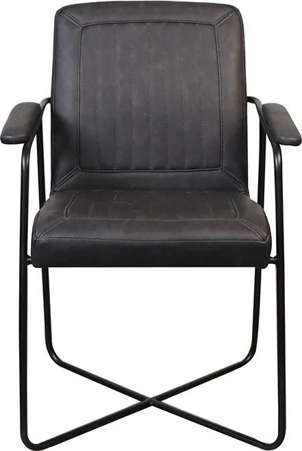 Eetkamerstoel - Henry - leer Vintage zwart