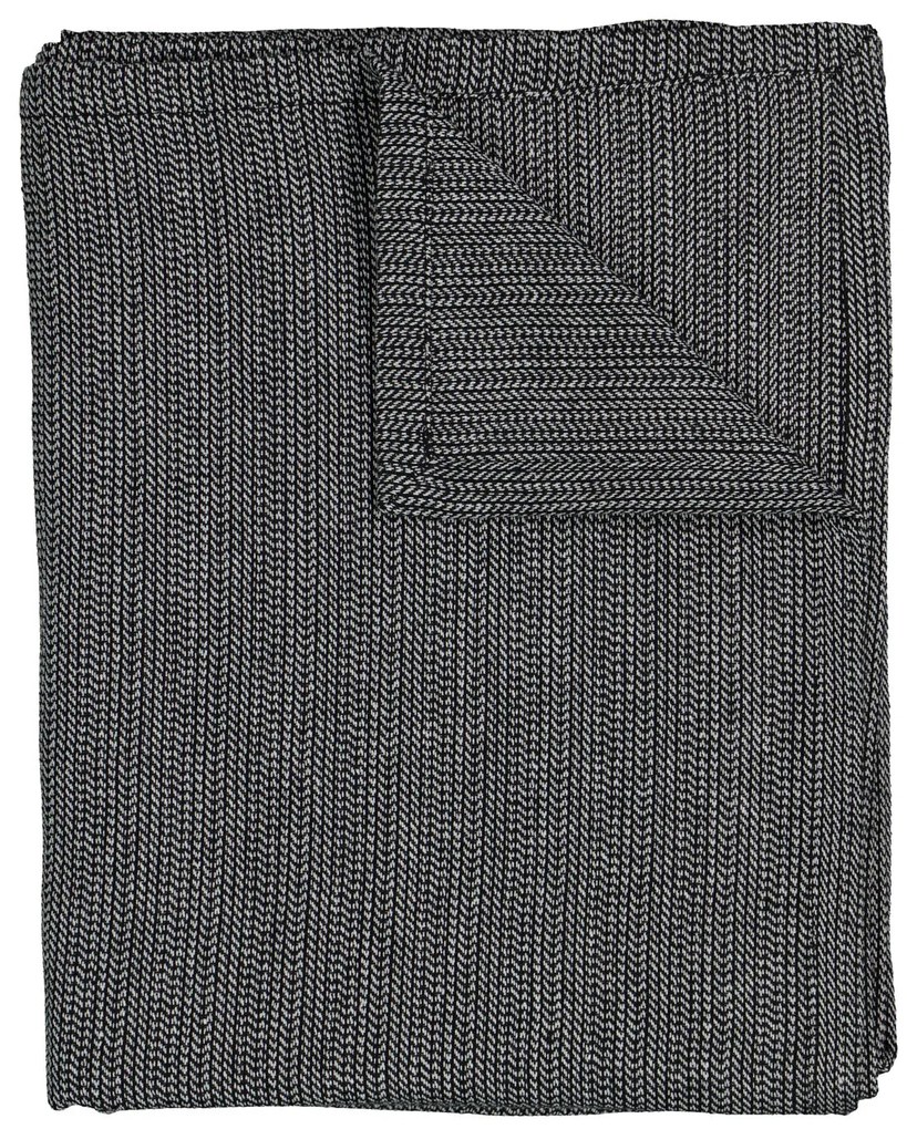 HEMA Tafelkleed 140x240 Chambray Katoen Zwart/wit (zwart/wit)
