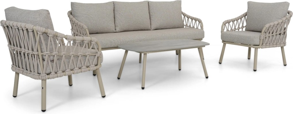 Stoel en Bank Loungeset 5 personen Rope Zand/Beige Coco Oliva