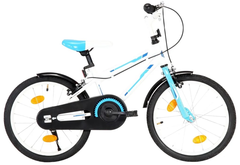 vidaXL Kinderfiets 18 inch blauw en wit