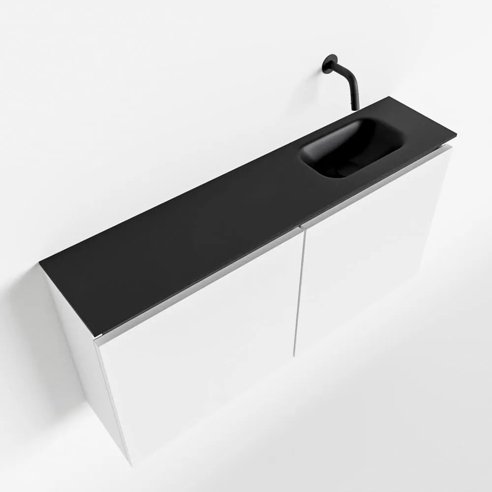 Mondiaz Ture 100cm toiletmeubel talc met wastafel urban rechts geen kraangat