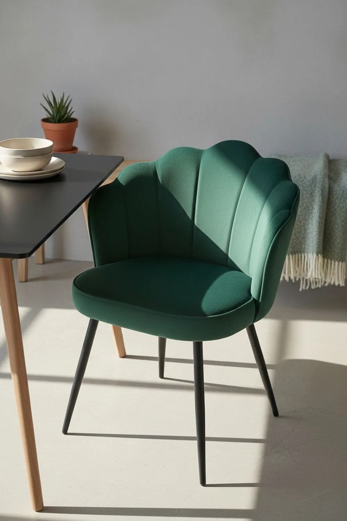 Blume Fluwelen Stoel Zwart Poten