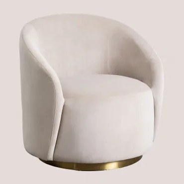 Sidoni Fauteuil In Fluweel Bruin - Tarwe - Sklum