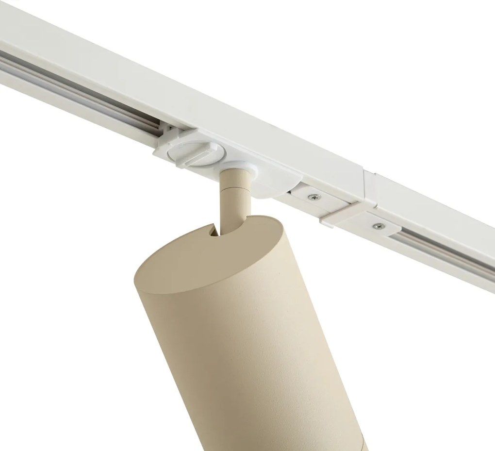 Modern railsysteem met 5 spots wit met beige 1-fase GU10 70mm - Iconic Jeana Luxe