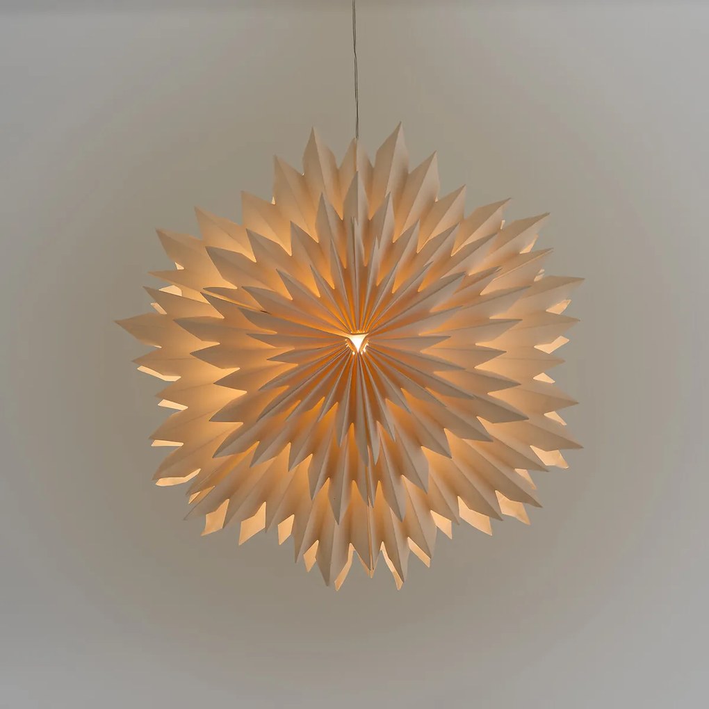 Lichtgevende papieren ster om op te hangen, diameter 38 cm, CASPAR