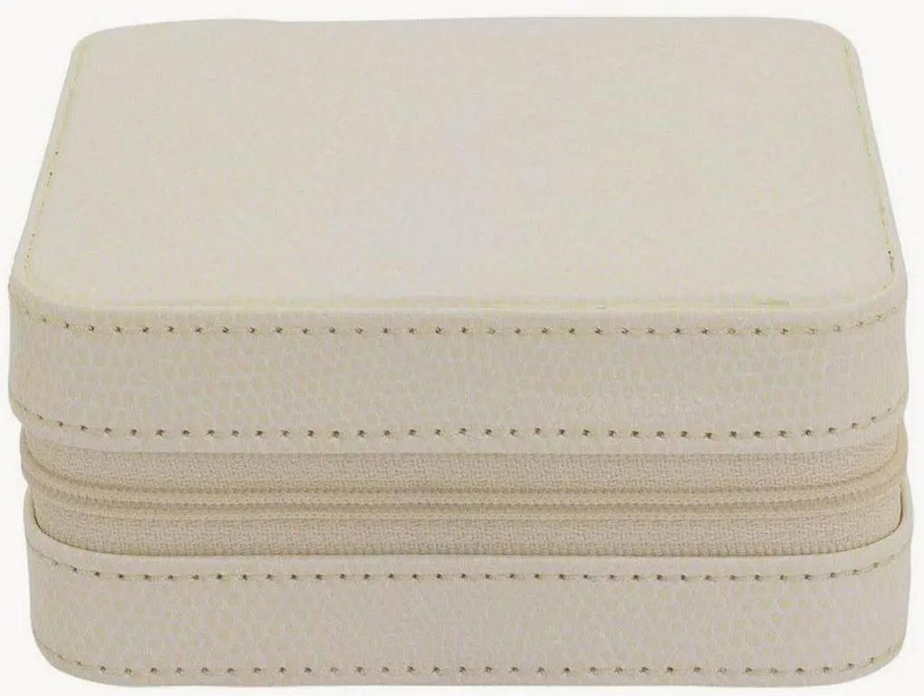 Kunstleren/fluwelen sieradendoos Milano met spiegel