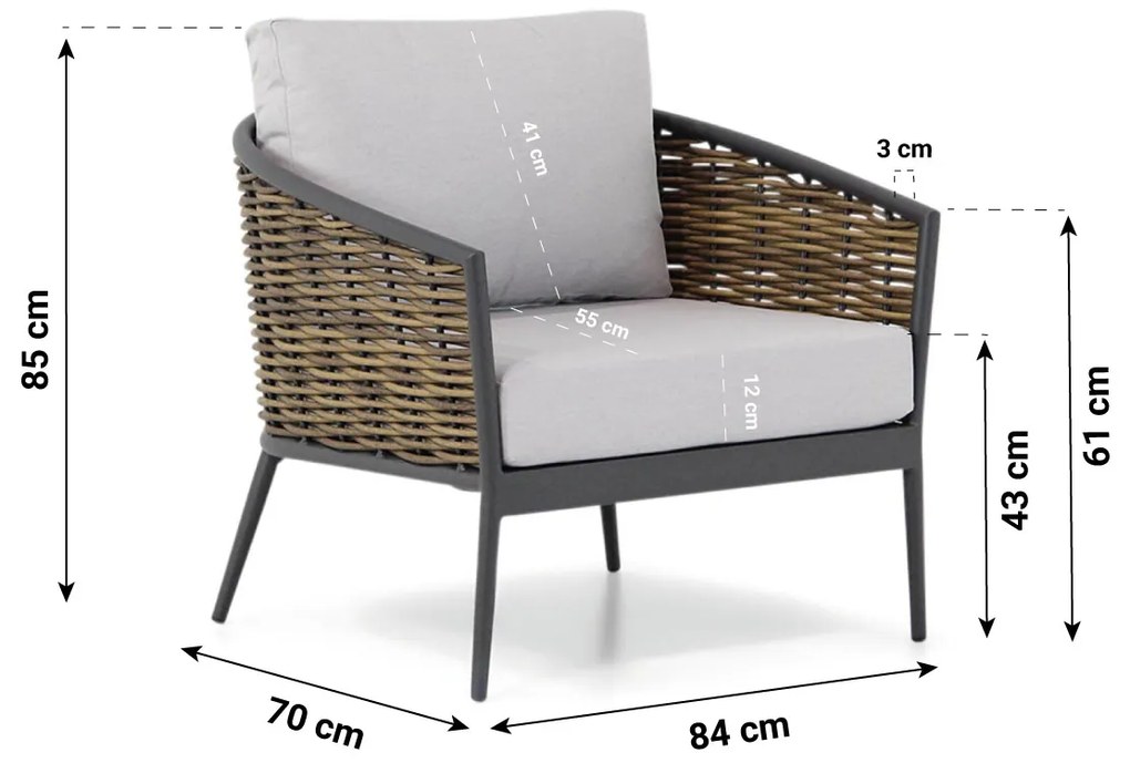 Tuinstoel Aluminium/wicker Transparant Coco Lanai