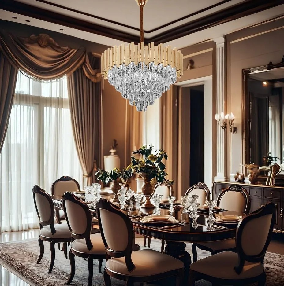 Hanglamp met kristallen G050-CP 50CM GOLD