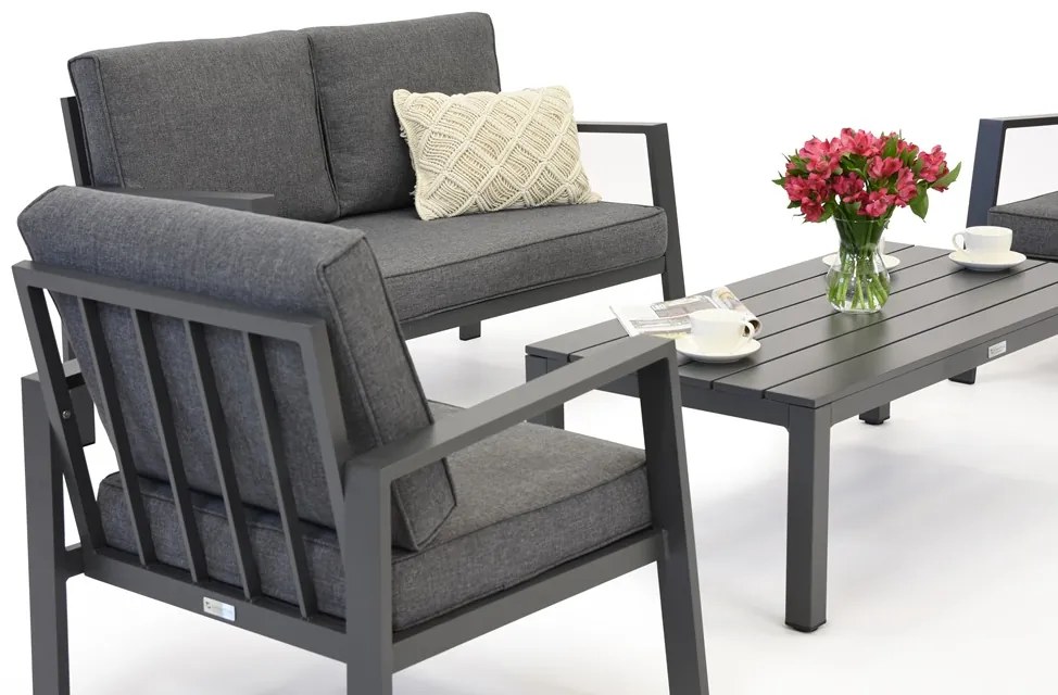 Zakintos Coffee 4 antraciet aluminium set Garden Point