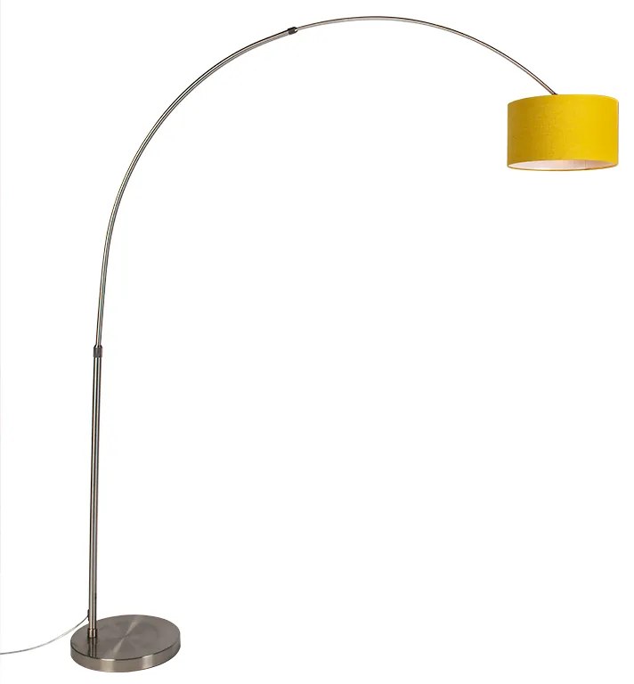 Booglamp staal met gele kap 35/35/20 - XL Modern E27 Binnenverlichting Lamp