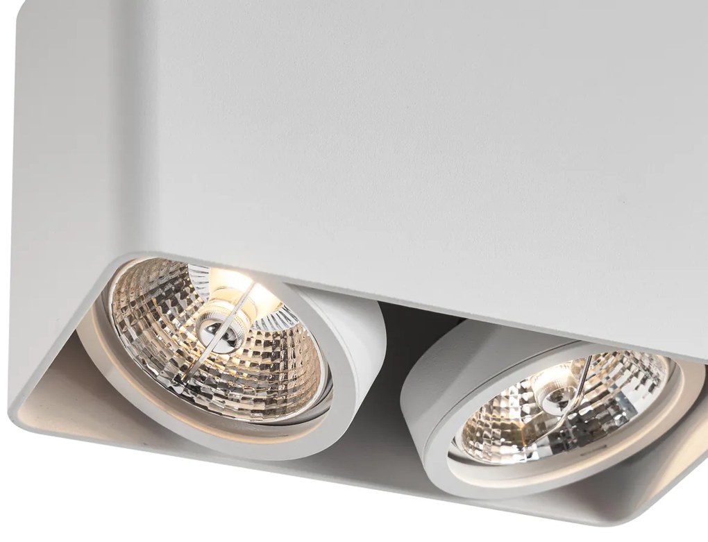 Design opbouwspot wit GU10 70mm 2-lichts draai- en kantelbaar - Vox