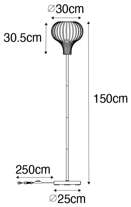 Moderne vloerlamp zwart - Saffira Modern E27 rond Binnenverlichting Lamp