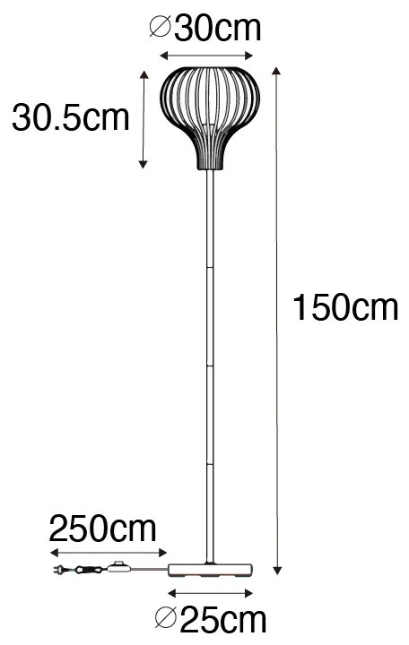 Moderne vloerlamp zwart - Saffira