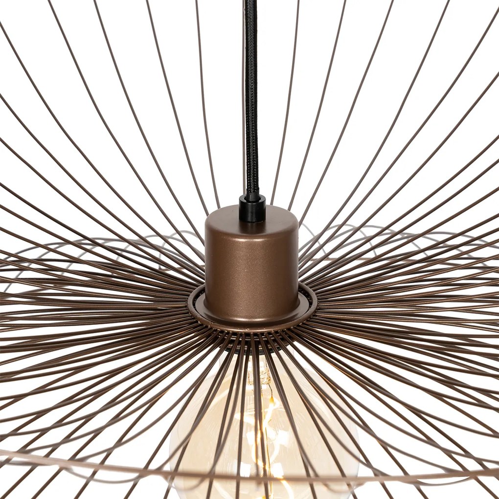 Design hanglamp donkerbrons met dubbele kap - Pua