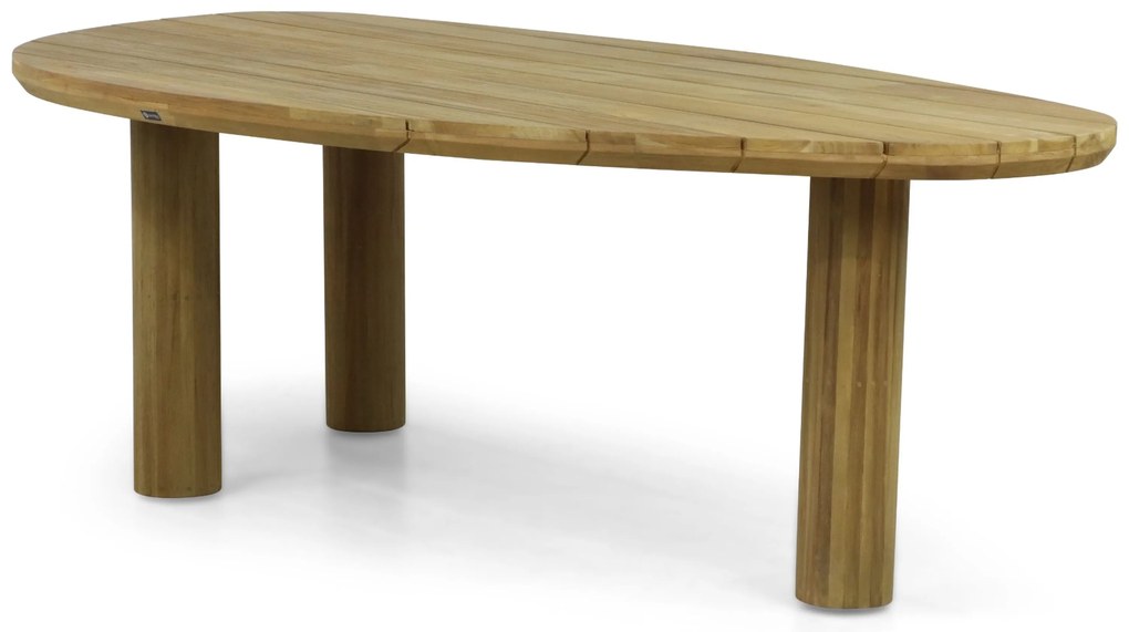 Dining Tuintafel 240 cm Old teak greywash Santika Leafline