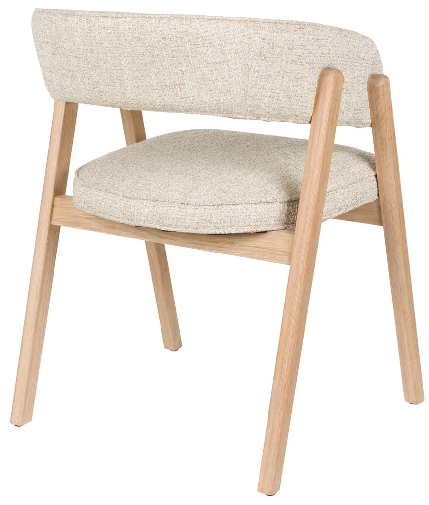 Zuiver Bright Eiken Eetkamerstoel Met Armleuningen Beige