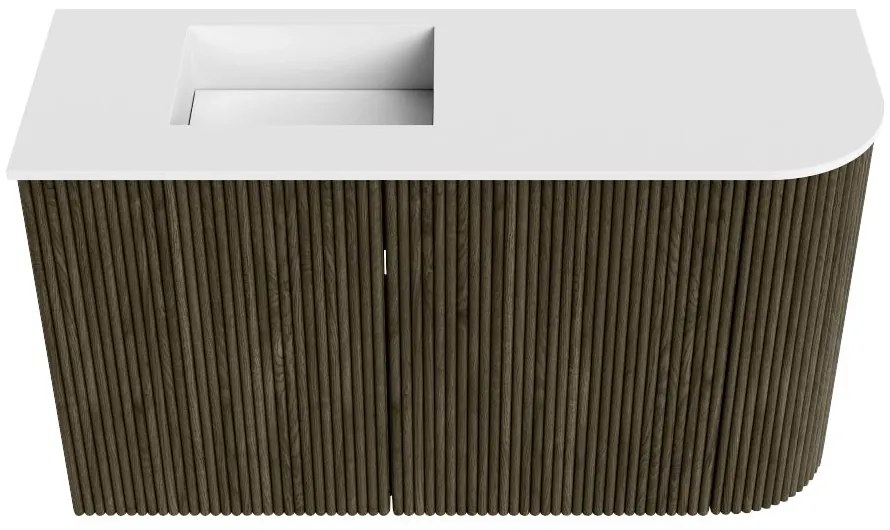 Mondiaz Joya 70cm toiletmeubel ronding rechts shadow met wastafel faye links 1 kraangat talc