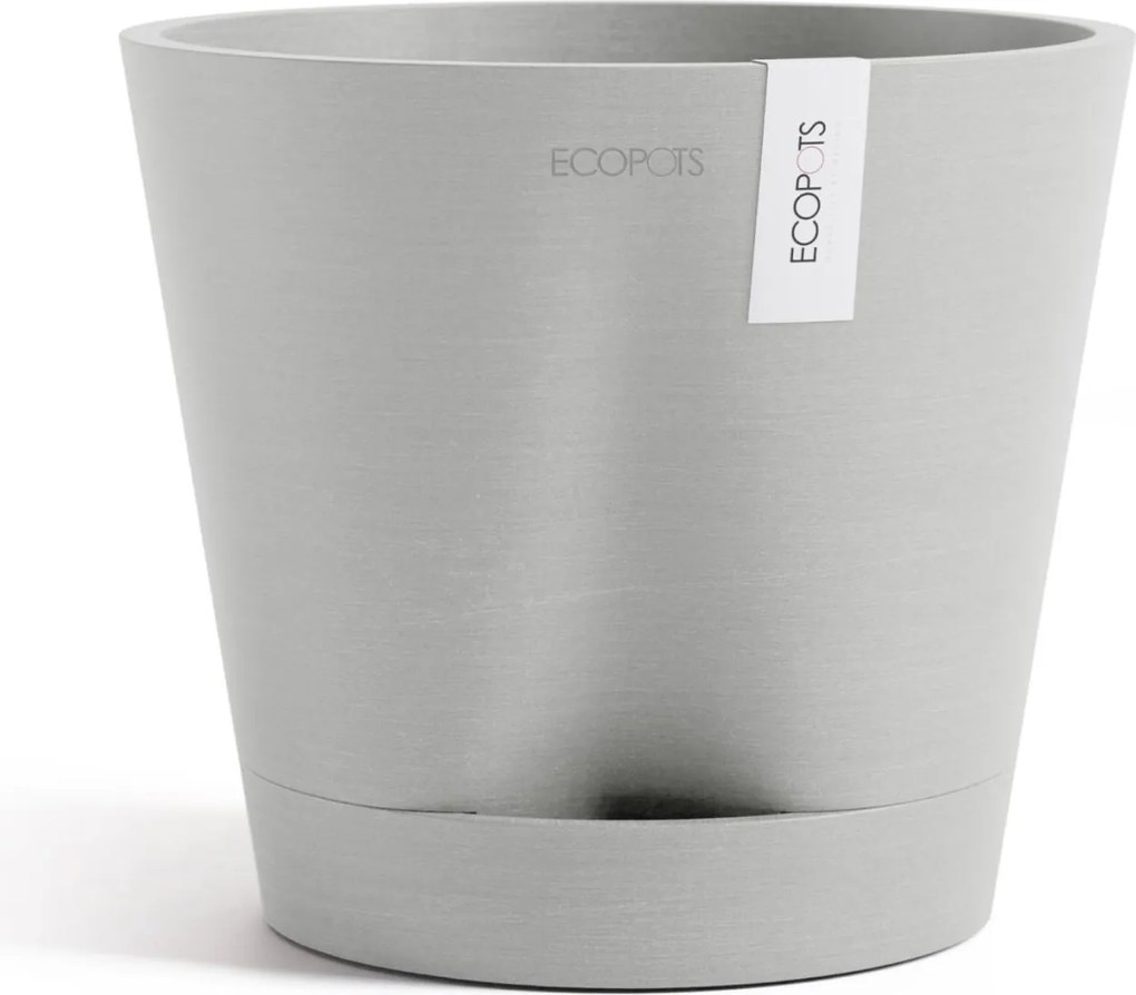 Ecopots bloempot Venice 2 20- Rond - White Grey - Diameter 20,1 x H17,7 cm