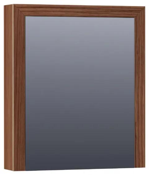 Saniclass Walnut Wood spiegelkast 60x70x15cm met 1 linksdraaiende spiegeldeuren Hout Natural walnut SK-WW60LNWA