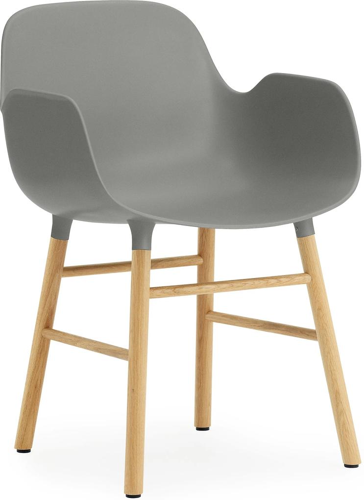 Normann Copenhagen Form Armchair stoel met eiken onderstel grijs