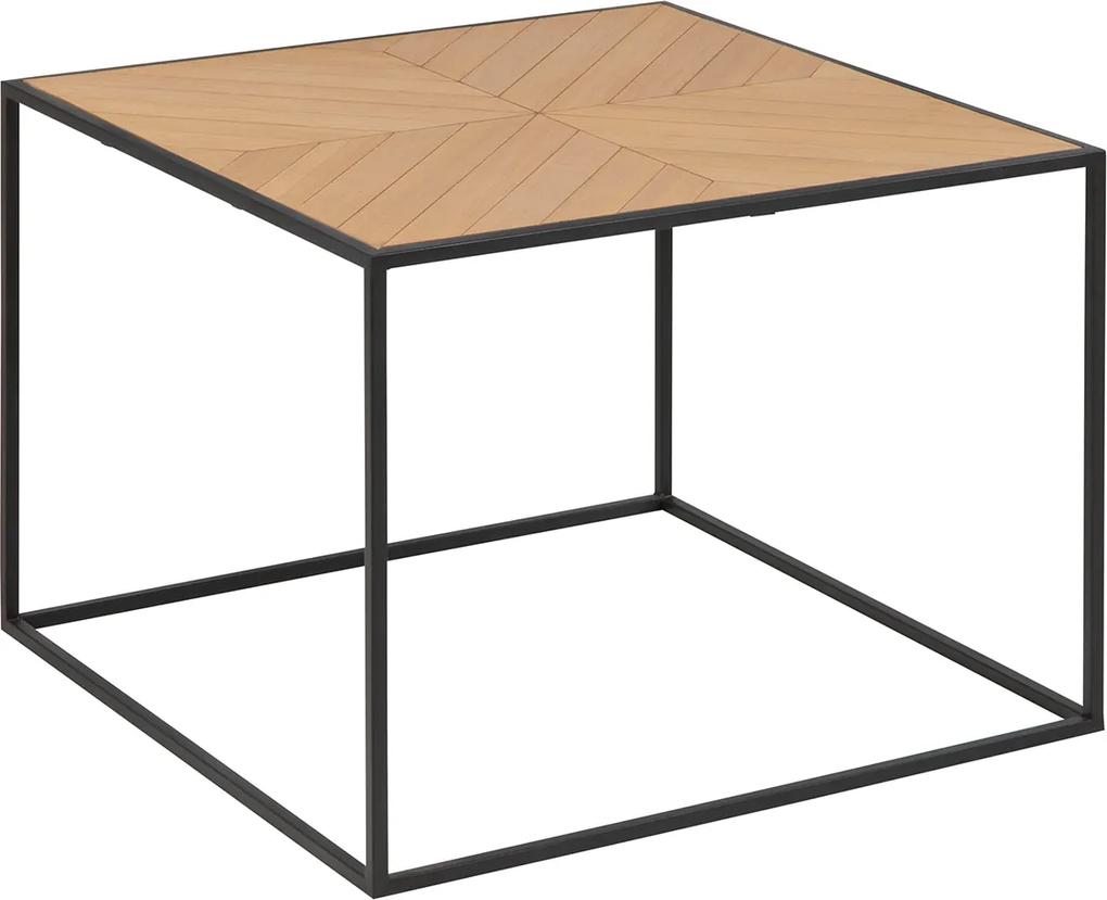 Lisomme Industriële salontafel - Sil - Hout- Salontafels - bijzettafel - vierkante tafel - zwart metalen onderstel - Metaal