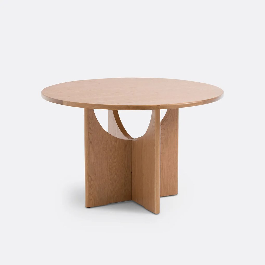 Ronde tafel voor 4/6 personen, in eik, Minimal