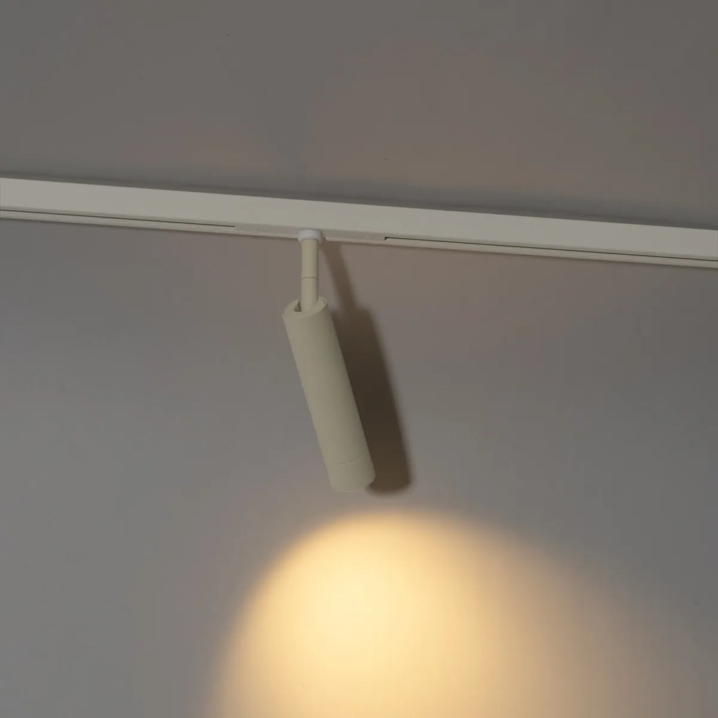 Moderne spot beige met wit voor railsysteem 1-fase - Slimline Uzzy