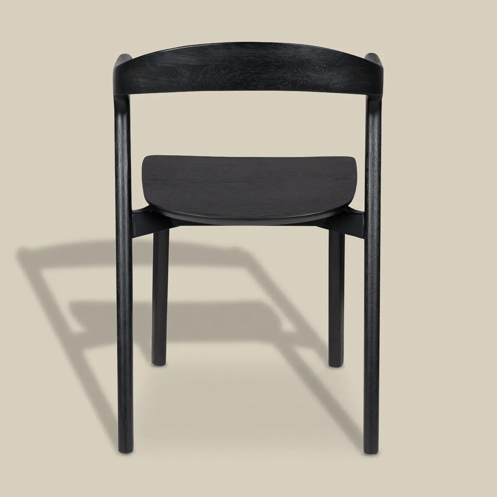 Houten Eetkamerstoel Zwart Minimalistisch