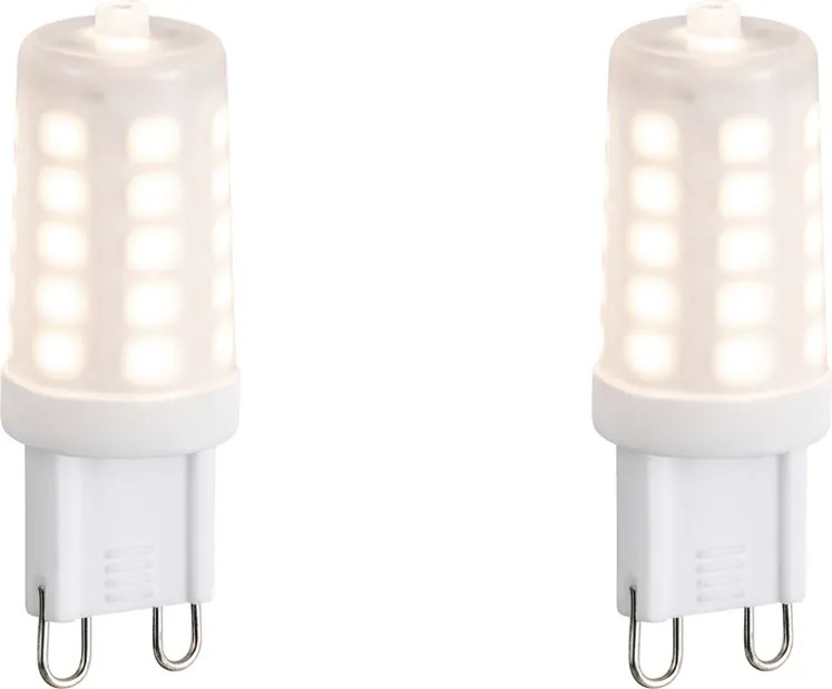 Set van 2 G9 dimbare LED lampen opaal 3W 250 lm 3000K