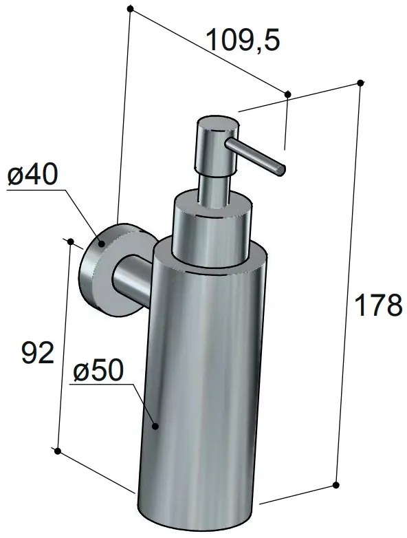 Hotbath Cobber zeepdispenser zwart gepolijst PVD