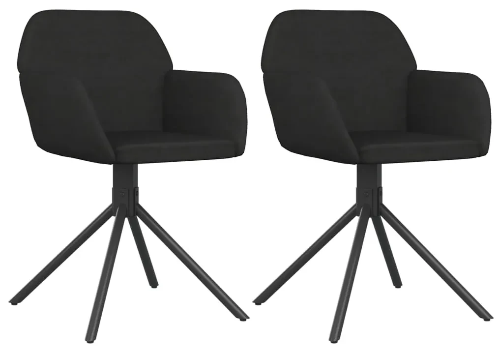 vidaXL Eetkamerstoelen draaibaar 2 st fluweel zwart