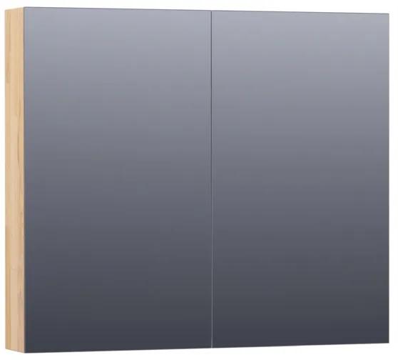 Saniclass Plain Spiegelkast 80x70x15cm Grey Oak SK-PL80GO