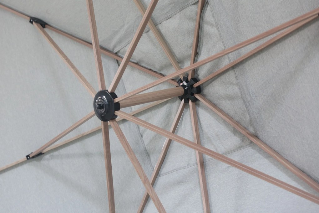 Zweefparasol 3.5x3.5m S1 (excl. voet) Grijs-antraciet Camello Mateo