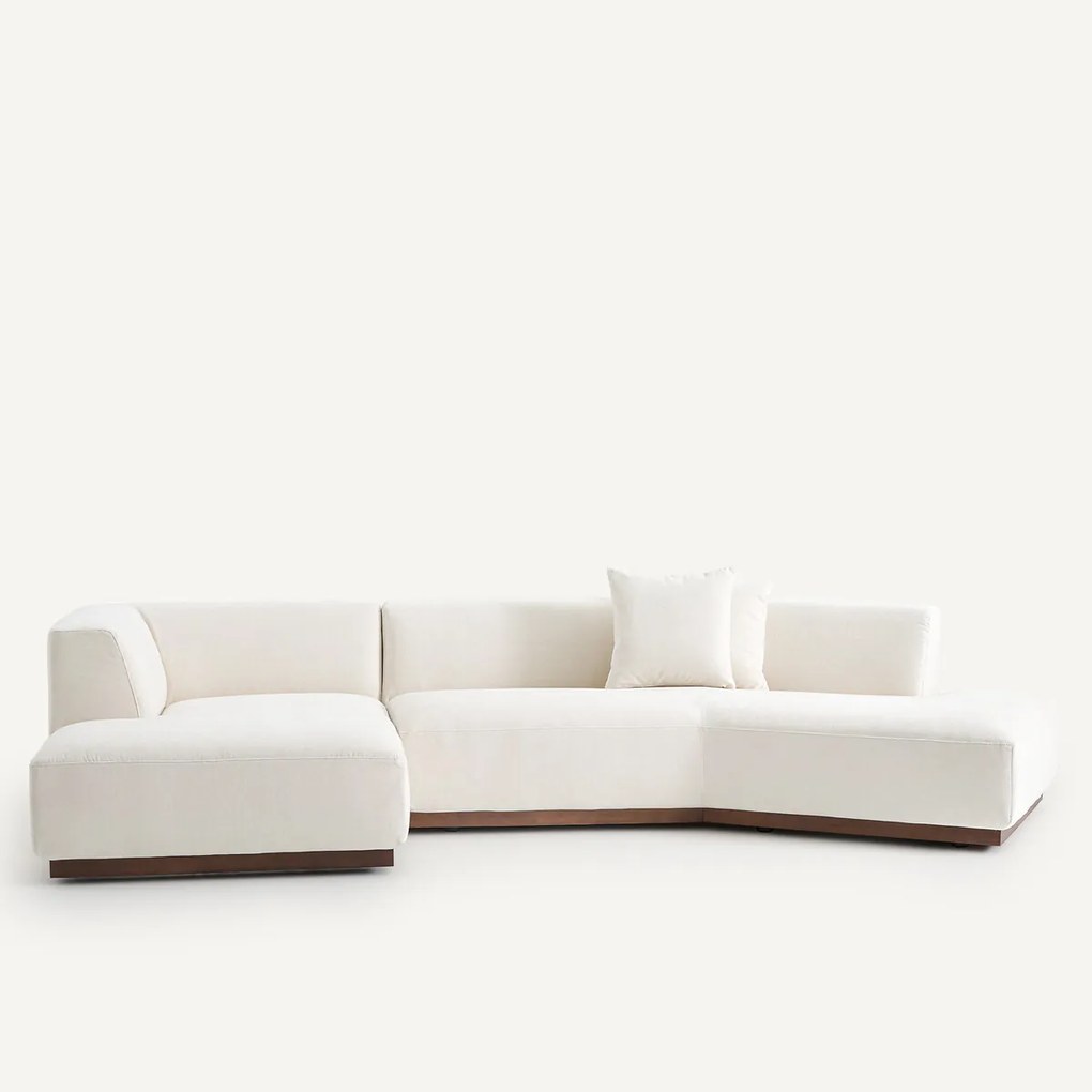 Open hoekbank in chenille fluweel, Jacopo
