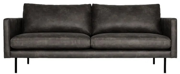 3,5 zitsbank - Daisy - met doorgestikte armleuning - leer Colorado antraciet 01