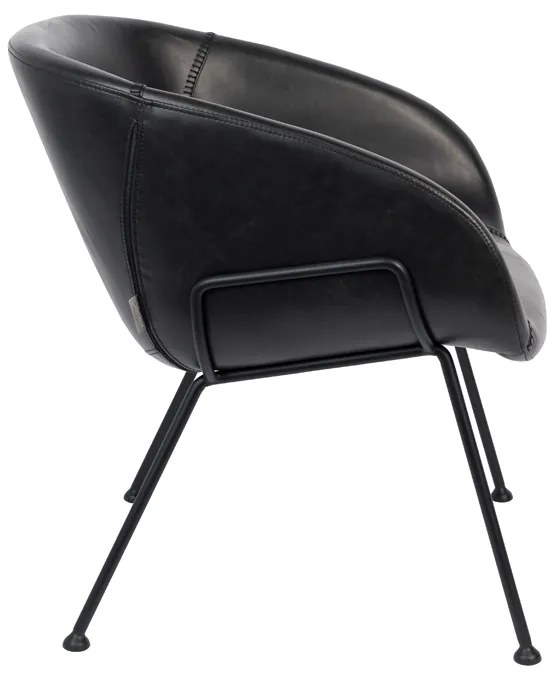 Zuiver Feston Zwarte Design Fauteuil Leer
