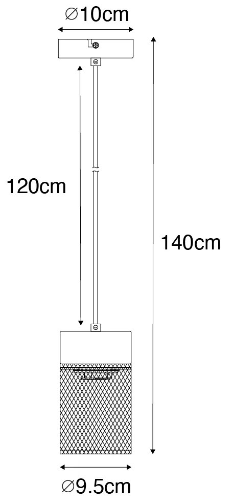 Industriële hanglamp zwart - Jim Industriele / Industrie / Industrial E27 rond Binnenverlichting Lamp