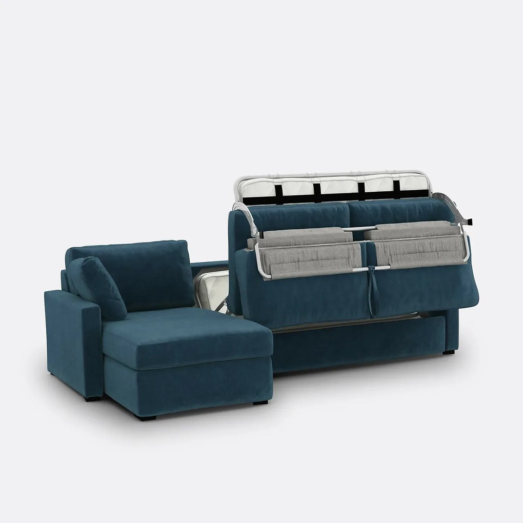 Hoekbank, omvormbaar, 4-zits, fluweel, Comfort Bultex®, TIMOR