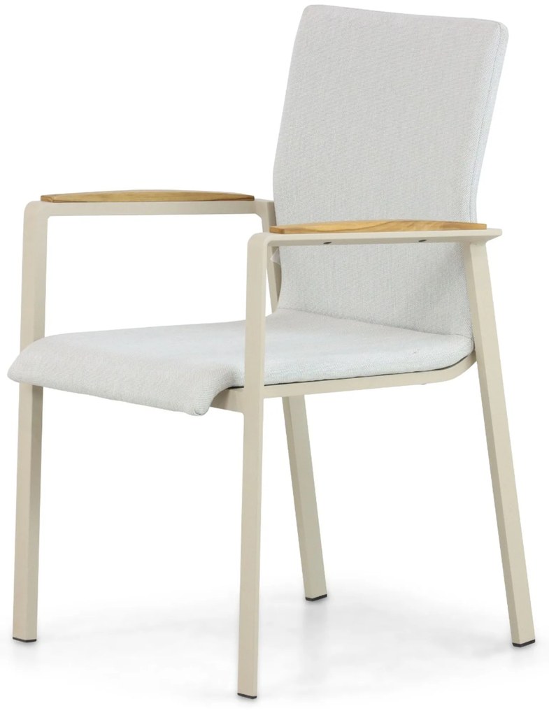 Tuinstoel stapelbaar Aluminium/textileen Taupe-naturel-bruin Lifestyle Garden Furniture Brandon
