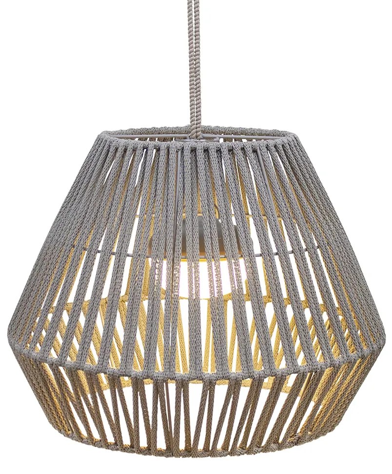 Buitenlamp Oosterse hanglamp touw incl. LED dimbaar oplaadbaar - ContraOosters IP54 Buitenverlichting rond