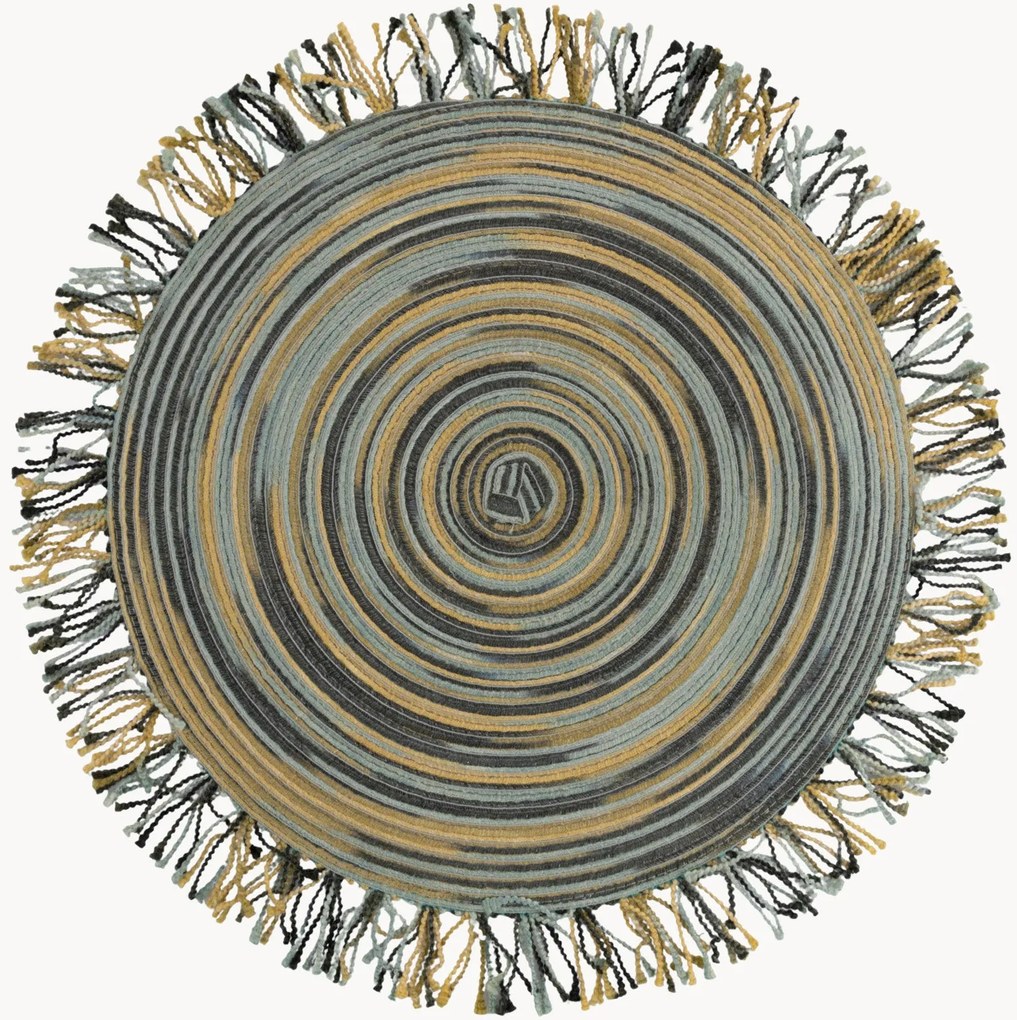 Placemats Shades of Greenery met franjes, 6-delig