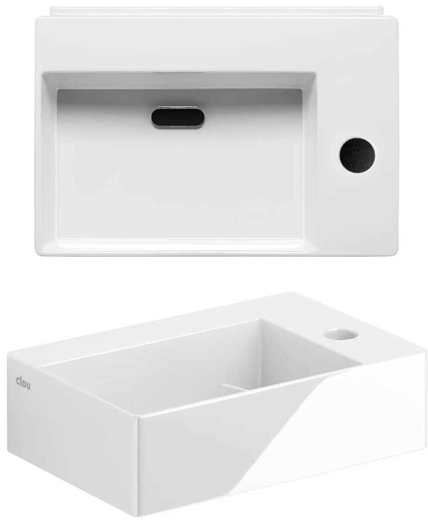 Clou New Flush 2 keramische fontein 36cm met kraangat wit glans