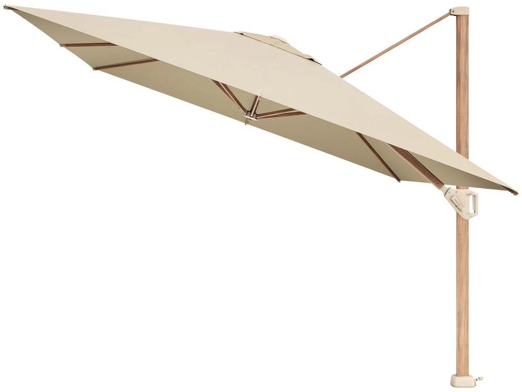 Platinum Challenger zweefparasol T1 Premium 4x3 m. - Champagne Teak - met ingraafvoet en hoes