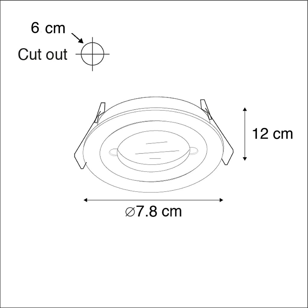 Buitenlamp Set van 6 Moderne inbouwspot zwart rond IP44 - Xena GU10 IP44 Buitenverlichting Lamp