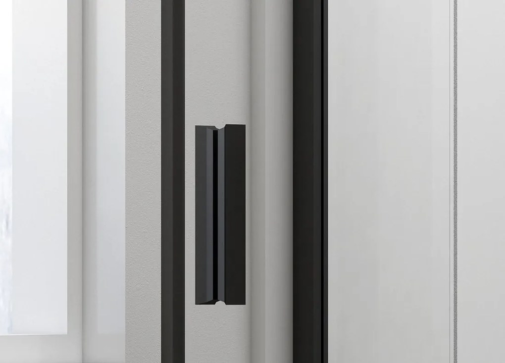 Polysan Easy Black douche draaideur mat glas 90x190cm zwart mat