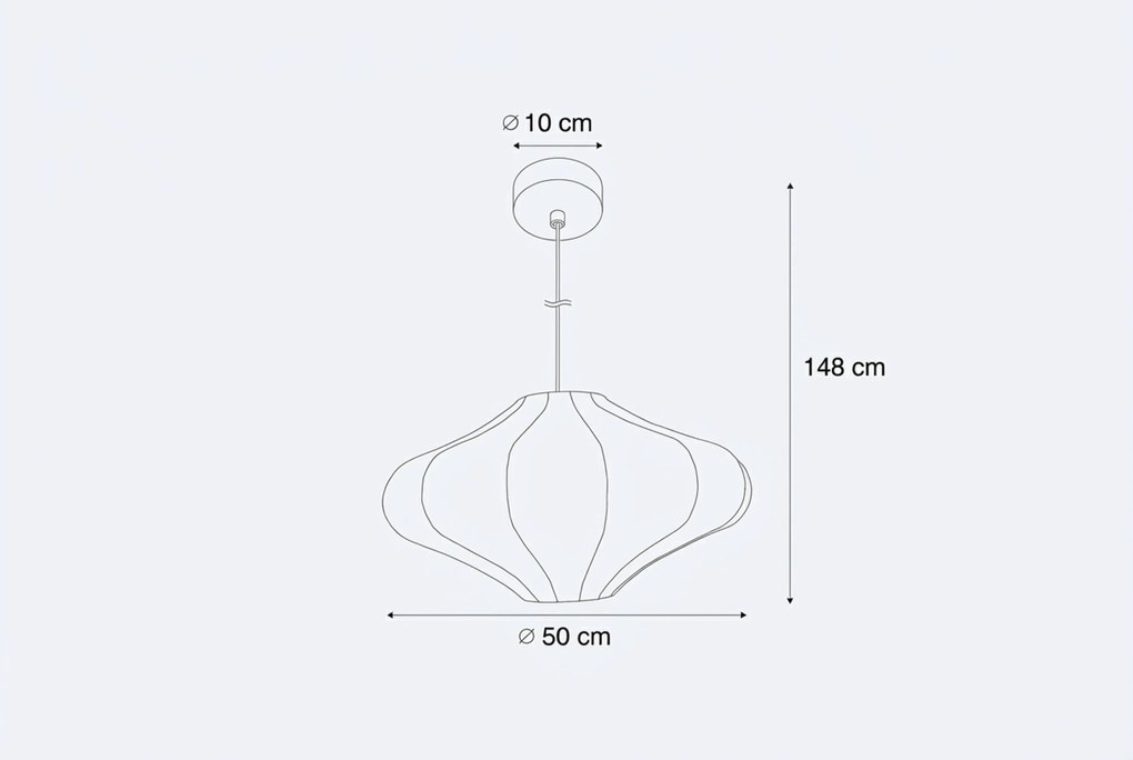 Japandi Hanglamp Beige Met Stoffen Kap - Plu Zand/Beige