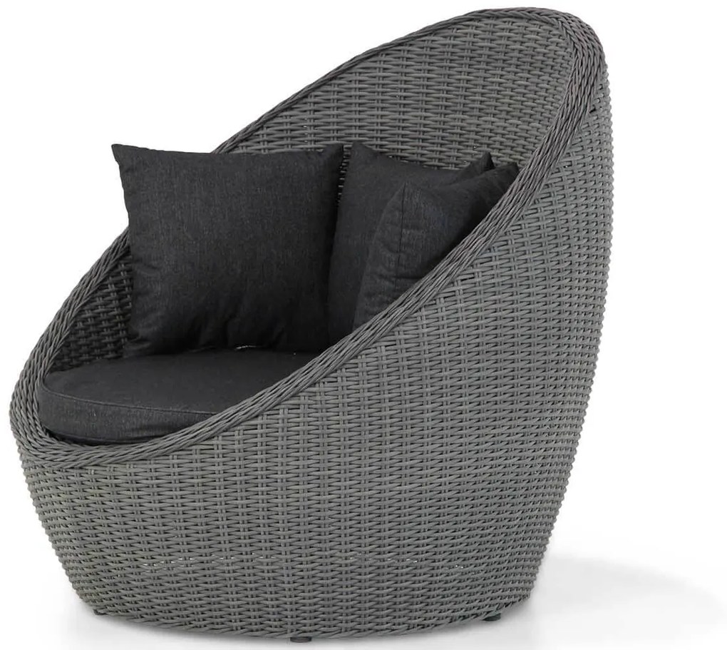 Tuinstoel Wicker Zwart Garden Collections Cocoon  Off black