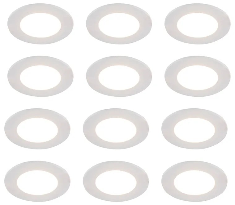 Set van 12 inbouwspots wit incl. LED dim to warm 7W IP65  - Blanca